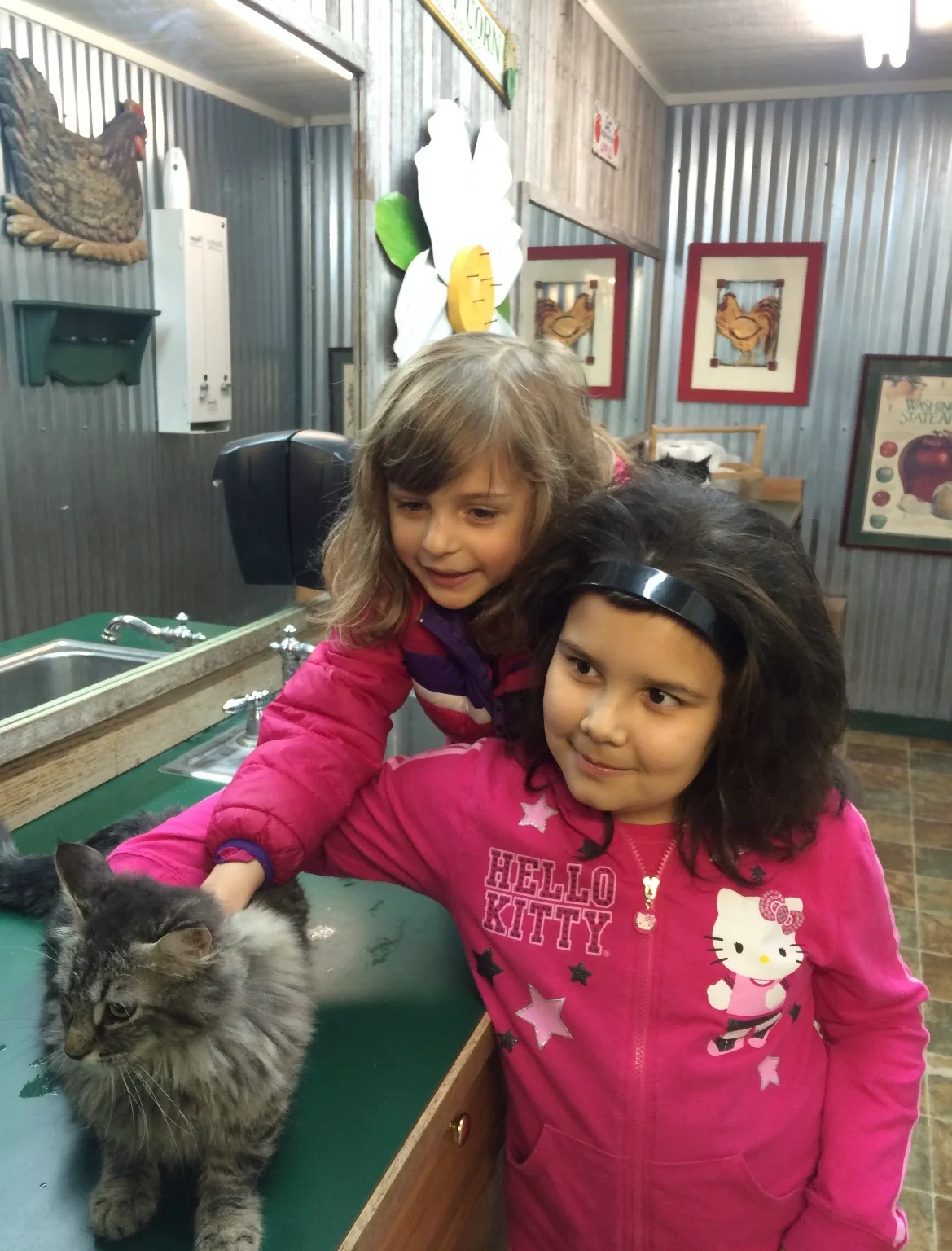 Young Kari with animals